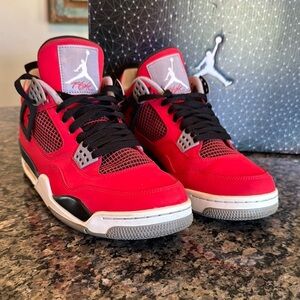 Jordan flight 4 retro toro bravo 308497 Red Sneakers EUC 10.5
